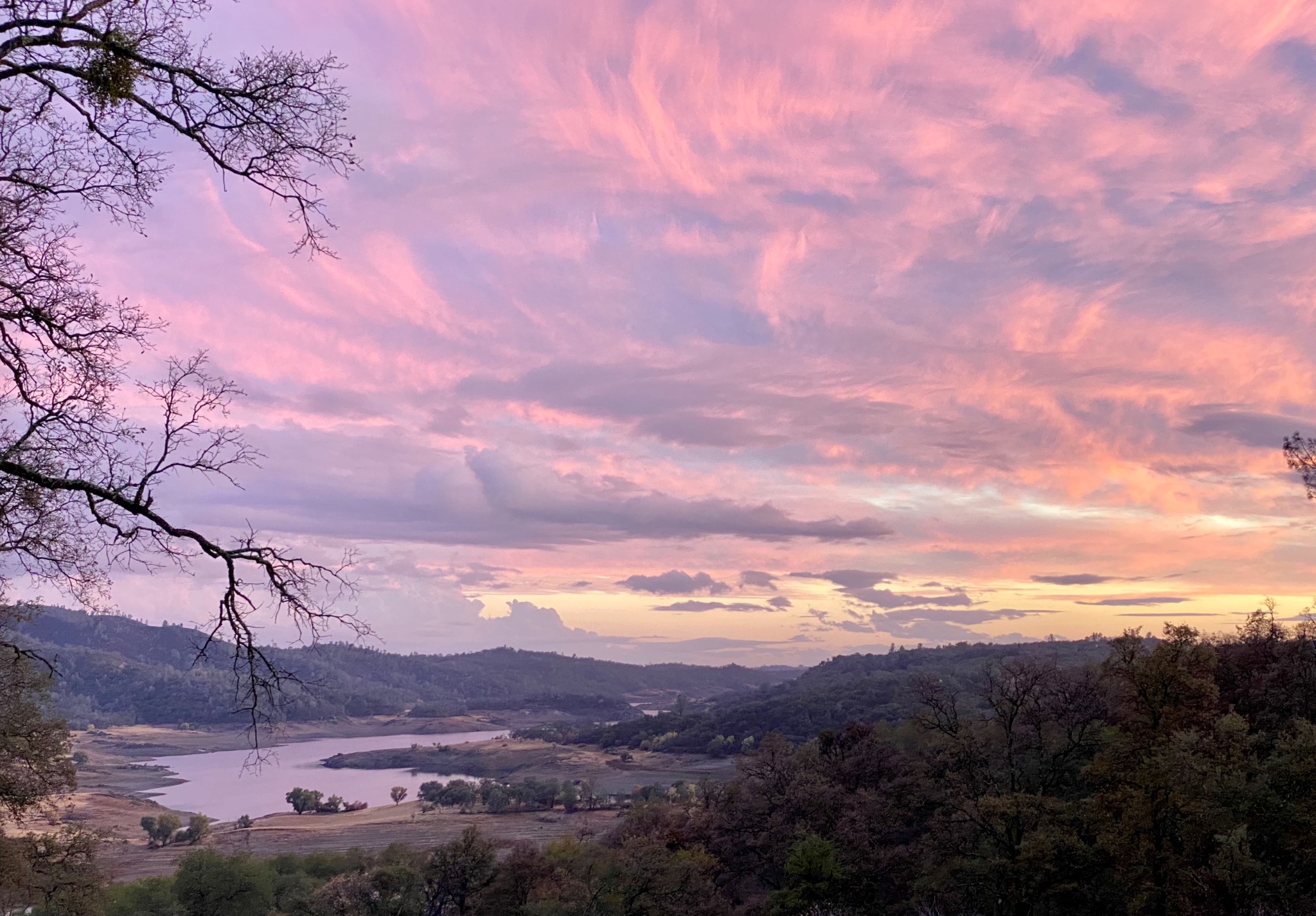 Folsom Lake sunset, Gold Country CA